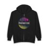Trendy Graphic Zip Hoodie - Vintage Retro Style, Unisex Sweatshirt, Streetwear Fashion, Gift for Music Lovers, Cozy Casual Apparel